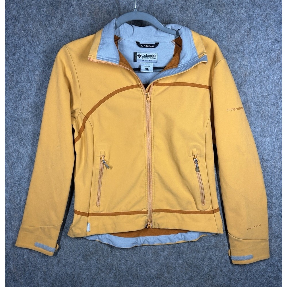 Columbia Titanium Omni-Tech Softshell Jacket Womens S Orange Hiking Coat